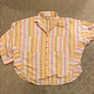 Easel Multicolor Striped Shirt large